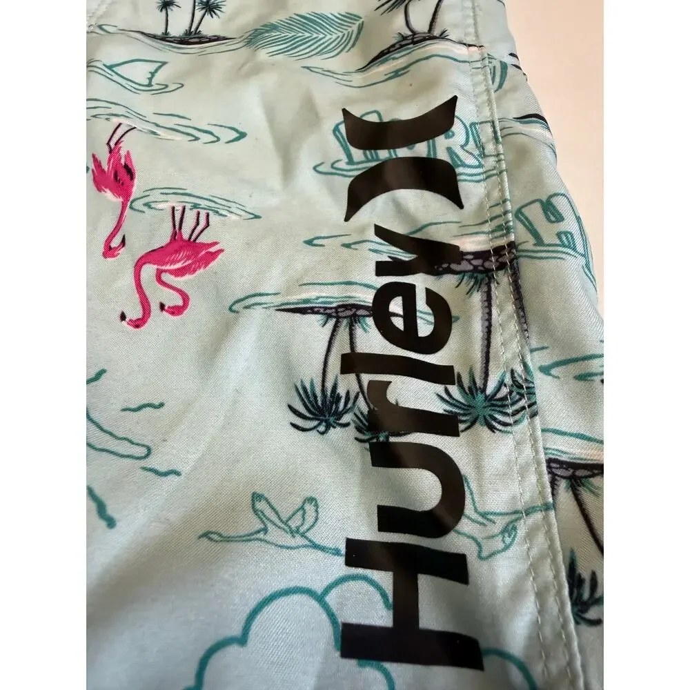 Hurley pink flamingo swim shorts youth size 5 - Picture 6 of 6